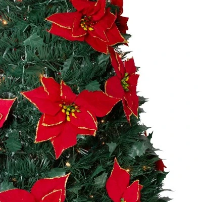 Northlight 6' Pre-Lit Green Poinsettia Pop-Up Artificial Christmas Tree - Clear LightsSlim 1 Northlight 6' Pre-Lit Green Poinsettia Pop-Up Artificial Christmas Tree - Clear LightsSlim