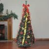 Northlight 6' Prelit Artificial Christmas Tree Red and Gold Decorated Pop Up - Clear Lights