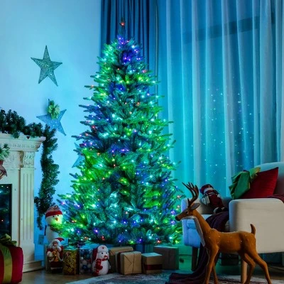 Costway 6ft7ft8ft App-Controlled Pre-lit Christmas Tree Multicolor Lights w/ 15 Modes 1 Costway 6ft7ft8ft App-Controlled Pre-lit Christmas Tree Multicolor Lights w/ 15 Modes