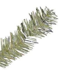 Northlight 6' Pre-Lit Silver Champagne Artificial Metallic Tinsel Christmas Tree - Clear Lights