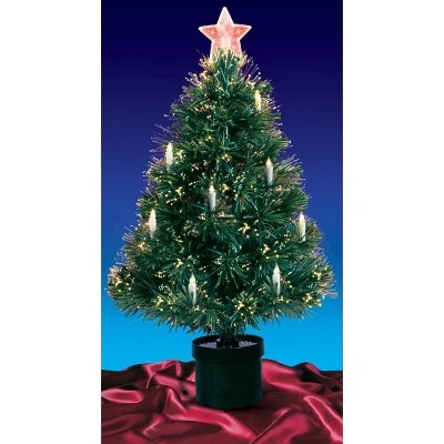 Northlight 4' Prelit Artificial Christmas Tree Fiber Optic with Candles - Multi-Color Lights 2 Northlight 4' Prelit Artificial Christmas Tree Fiber Optic with Candles - Multi-Color Lights - Image 2