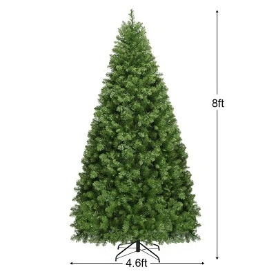 Costway Pre-Lit PVC Christmas Tree 8Ft Spruce Hinged 880 LED Lights 1 Costway Pre-Lit PVC Christmas Tree 8Ft Spruce Hinged 880 LED Lights
