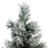 Northlight 18" Flocked Pine Medium Artificial Christmas Tree in Burlap Base - Unlit