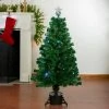 Northlight 4' Prelit Artificial Christmas Tree LED Color Changing Fiber Optic with Star Tree Topper - Multicolor Lights