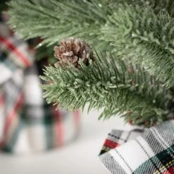 Sullivans Artificial Cypress Trees In Gunny Sacks Green 17.5"H Set of 2