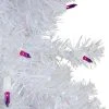Northlight 2' Prelit Artificial Christmas Tree White Iridescent Pine - Purple Lights