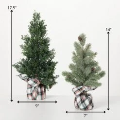 Sullivans Artificial Cypress Trees In Gunny Sacks Green 17.5"H Set of 2 -Christmas Trees Sales Store unnamed file 404