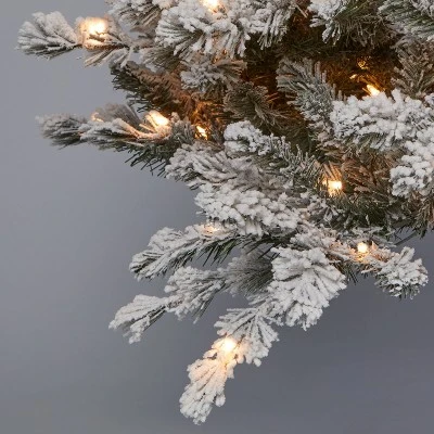 7' Pre-Lit Flocked Douglas Taos Fir Artificial Christmas Tree Clear Lights - Wondershop™ 2 7' Pre-Lit Flocked Douglas Taos Fir Artificial Christmas Tree Clear Lights - Wondershop™ - Image 2