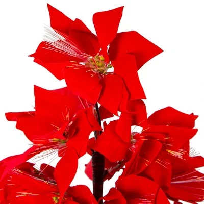 Northlight 4' Prelit Artificial Christmas Tree Fiber Optic Color Changing Red Poinsettia 3 Northlight 4' Prelit Artificial Christmas Tree Fiber Optic Color Changing Red Poinsettia - Image 3
