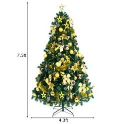 Costway 7.5FT Pre-Lit Artificial Christmas Tree 1100 Tips w/140 Ornaments and 250 Lights -Christmas Trees Sales Store unnamed file 4084