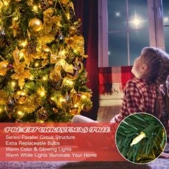 Costway 7.5FT Pre-Lit Artificial Christmas Tree 1100 Tips w/140 Ornaments and 250 Lights -Christmas Trees Sales Store unnamed file 4087