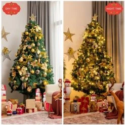 Costway 7.5FT Pre-Lit Artificial Christmas Tree 1100 Tips w/140 Ornaments and 250 Lights -Christmas Trees Sales Store unnamed file 4089