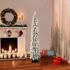 5ft Puleo Pre-Lit Flocked Slim Alpine Artificial Christmas Tree Clear Lights