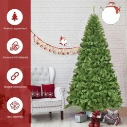 Costway 6Ft/7.5Ft/9Ft Unlit Hinged PVC Artificial Christmas Tree Premium Spruce Tree w/ 928 Tips/1346 Tips/2094 Tips -Christmas Trees Sales Store unnamed file 4124