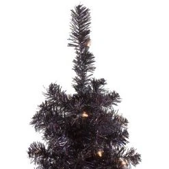 Northlight 4' Pre-Lit Slim Black Artificial Tinsel Christmas Tree- Clear Lights -Christmas Trees Sales Store unnamed file 4134