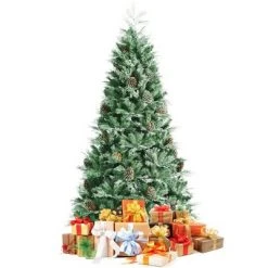 Costway 6ft7ft8ft Snow Flocked Artificial Christmas Tree w/ 71516511139 Glitter PE & PVC Tips -Christmas Trees Sales Store unnamed file 4176