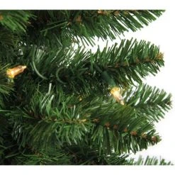 Northlight 6' x 20" Pre-Lit Traditional Green Pine Pencil Artificial Christmas Tree - Clear Lights