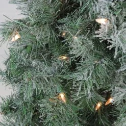 Northlight 5' Prelit Artificial Christmas Tree Lightly Flocked Glittered Woodland Alpine - Clear Lights