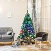 Costway 5ft Pre-lit Fiber Optic PVC Artificial Christmas Tree w/ 449 Branch Tips