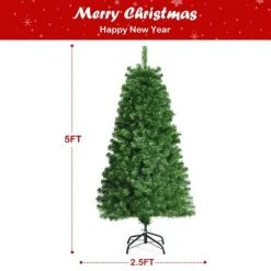 Costway 5ft Pre-lit Fiber Optic PVC Artificial Christmas Tree w/ 449 Branch Tips -Christmas Trees Sales Store unnamed file 4205