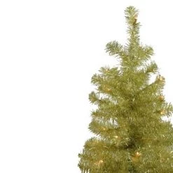 Northlight 4' Pre-Lit Gold Iridescent Tinsel Slim Artificial Christmas Tree - Clear Lights