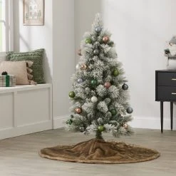 4' Unlit Flocked Douglas Fir Artificial Christmas Tree - Wondershop™