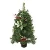 Northlight 2' Green Potted Pre-Decorated Pine Cone and Berry Medium Artificial Christmas Tree - Unlit