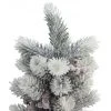 Northlight 28" Unlit Artificial Christmas Tree Potted Slim Flocked Mini Pine in Burlap Covered Vase