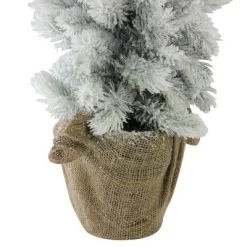 Northlight 28" Unlit Artificial Christmas Tree Potted Slim Flocked Mini Pine in Burlap Covered Vase -Christmas Trees Sales Store unnamed file 4281