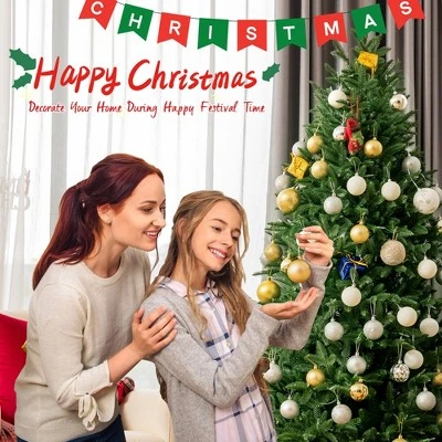 Costway 6ft Pre-lit Hinged Christmas Tree w/ 350 LED Lights & 9 Dynamic Effects 2 Costway 6ft Pre-lit Hinged Christmas Tree w/ 350 LED Lights & 9 Dynamic Effects - Image 2