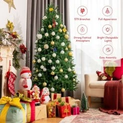 Costway 6ft Pre-lit Hinged Christmas Tree w/ 350 LED Lights & 9 Dynamic Effects 13 Costway 6ft Pre-lit Hinged Christmas Tree w/ 350 LED Lights & 9 Dynamic Effects -Christmas Trees Sales Store unnamed file 4313