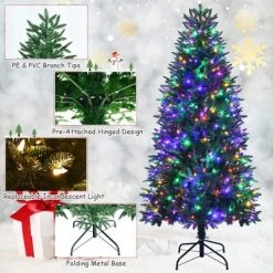 Costway 6ft Pre-lit Hinged Christmas Tree w/ 350 LED Lights & 9 Dynamic Effects 17 Costway 6ft Pre-lit Hinged Christmas Tree w/ 350 LED Lights & 9 Dynamic Effects -Christmas Trees Sales Store unnamed file 4317