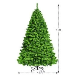 Costway 7.5ft Snow Flocked Hinged Artificial Christmas Tree w/ Metal Stand Green 11 Costway 7.5ft Snow Flocked Hinged Artificial Christmas Tree w/ Metal Stand Green -Christmas Trees Sales Store unnamed file 4337