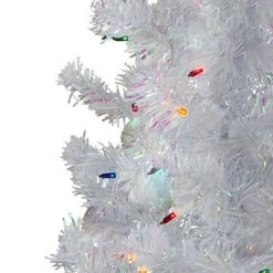 Northlight 4' Pre-lit White Iridescent Pine Artificial Christmas Tree - Multi Lights