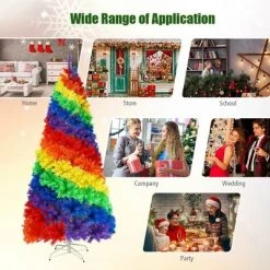 Costway 7FT Artificial Hinged Colorful Rainbow Full Fir Christmas Tree with 1213 Tips 15 Costway 7FT Artificial Hinged Colorful Rainbow Full Fir Christmas Tree with 1213 Tips -Christmas Trees Sales Store unnamed file 4396