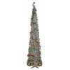 Northlight 6' Pre-Lit Silver Tinsel Pop-Up Artificial Christmas Tree - Warm White LED Lights