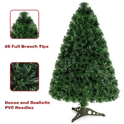 Costway Pre-Lit Fiber Optic Artificial PVC Christmas Tree Tabletop 3Ft 5 Costway Pre-Lit Fiber Optic Artificial PVC Christmas Tree Tabletop 3Ft - Image 5