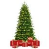 Costway 6FT Pre-Lit Hinged Christmas Tree 1664 PE & PVC Tips w/ 310 Lights & Foot Switch