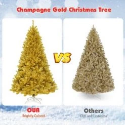 Costway 7.5ft Artificial Tinsel Christmas Tree w/1258 Tips Foldable Stand Champagne Gold 16 Costway 7.5ft Artificial Tinsel Christmas Tree w/1258 Tips Foldable Stand Champagne Gold -Christmas Trees Sales Store unnamed file 4454