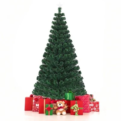 Costway 5'/6'/7'Pre-Lit Fiber Optic Christmas Tree 180/230/280 Lights Top Star 7 Costway 5'/6'/7'Pre-Lit Fiber Optic Christmas Tree 180/230/280 Lights Top Star - Image 7