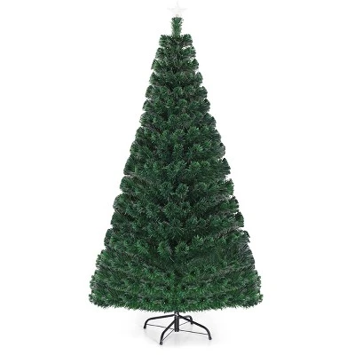 Costway 5'/6'/7'Pre-Lit Fiber Optic Christmas Tree 180/230/280 Lights Top Star 11 Costway 5'/6'/7'Pre-Lit Fiber Optic Christmas Tree 180/230/280 Lights Top Star - Image 11