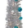 Northlight 6' Pre-Lit Silver and Blue Pre-Decorated Pop-Up Artificial Christmas Tree