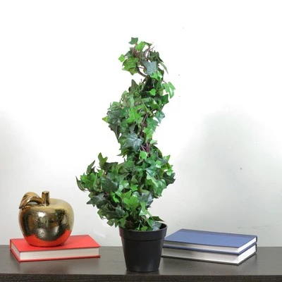 Northlight 1.8' Green and Black Potted Ivy Spiral Topiary Artificial Christmas Tree - Unlit 1 Northlight 1.8' Green and Black Potted Ivy Spiral Topiary Artificial Christmas Tree - Unlit