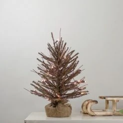 Northlight 1.5' Prelit Artificial Christmas Tree Warsaw Twig in Burlap Base - Clear Lights