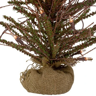 Northlight 1.5' Prelit Artificial Christmas Tree Warsaw Twig in Burlap Base - Clear Lights 4 Northlight 1.5' Prelit Artificial Christmas Tree Warsaw Twig in Burlap Base - Clear Lights - Image 4