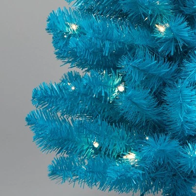 3' Pre-Lit Teal Blue Alberta Spruce Artificial Christmas Tree Clear Lights - Wondershop™ 2 3' Pre-Lit Teal Blue Alberta Spruce Artificial Christmas Tree Clear Lights - Wondershop™ - Image 2