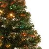 National Tree Company Radiance 2.6 Foot Electric Slim Fiber Optic Artificial Christmas Tree Holiday Decoration with Multi Color Lights and Gold Stand