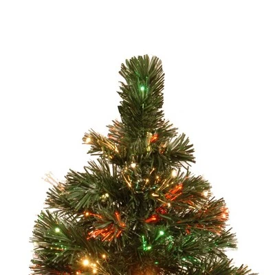 National Tree Company Radiance 2.6 Foot Electric Slim Fiber Optic Artificial Christmas Tree Holiday Decoration with Multi Color Lights and Gold Stand 2 National Tree Company Radiance 2.6 Foot Electric Slim Fiber Optic Artificial Christmas Tree Holiday Decoration with Multi Color Lights and Gold Stand - Image 2