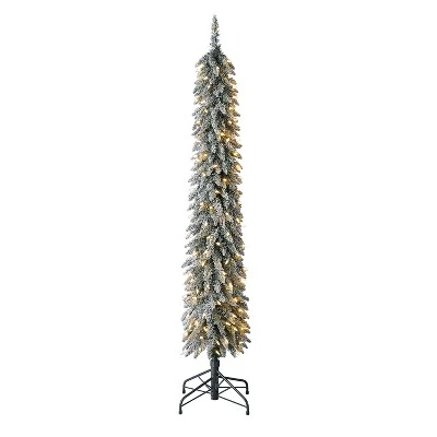 Home Heritage Evergreen Classics Pre Lit Frosted Albert Pine Artificial Holiday Christmas Tree with Warm White LED Lights and Metal Stand 6 Home Heritage Evergreen Classics Pre Lit Frosted Albert Pine Artificial Holiday Christmas Tree with Warm White LED Lights and Metal Stand - Image 6