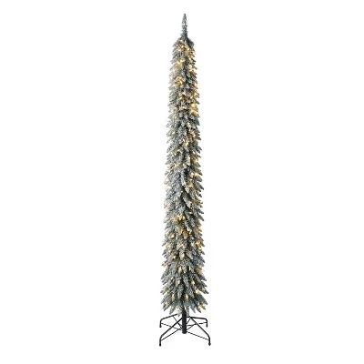 Home Heritage Evergreen Classics Pre Lit Frosted Albert Pine Artificial Holiday Christmas Tree with Warm White LED Lights and Metal Stand 7 Home Heritage Evergreen Classics Pre Lit Frosted Albert Pine Artificial Holiday Christmas Tree with Warm White LED Lights and Metal Stand - Image 7